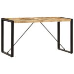Table à manger 140x70x75 cm Bois de manguier massif – Image 12