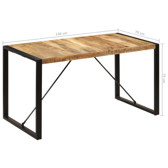 Table à manger 140x70x75 cm Bois de manguier massif – Image 7