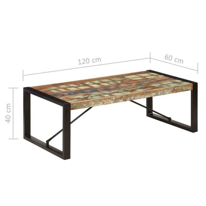 Table basse 120x60x40 cm Bois de récupération solide – Image 5