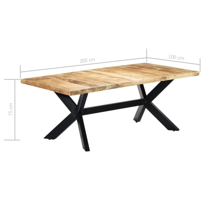 Table de salle à manger 200x100x75 cm Bois de manguier solide – Image 6