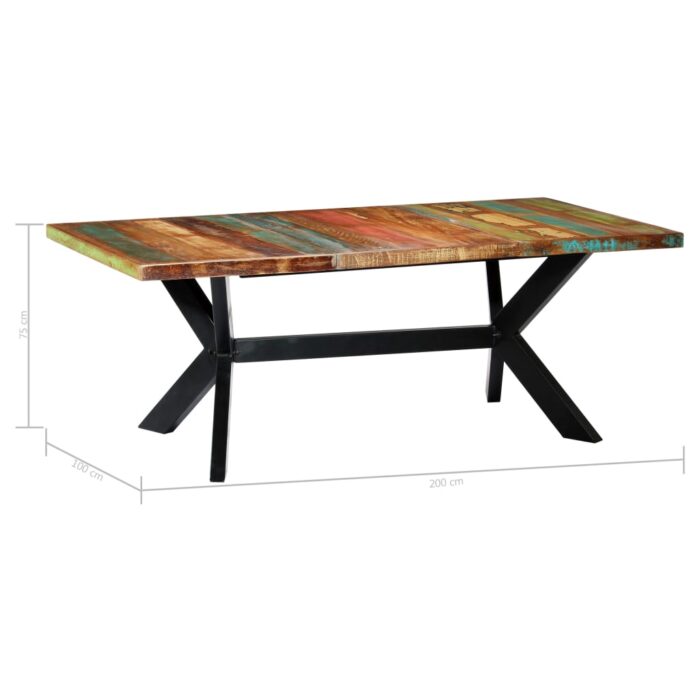 Table à manger 200x100x75 cm Bois de récupération solide – Image 4