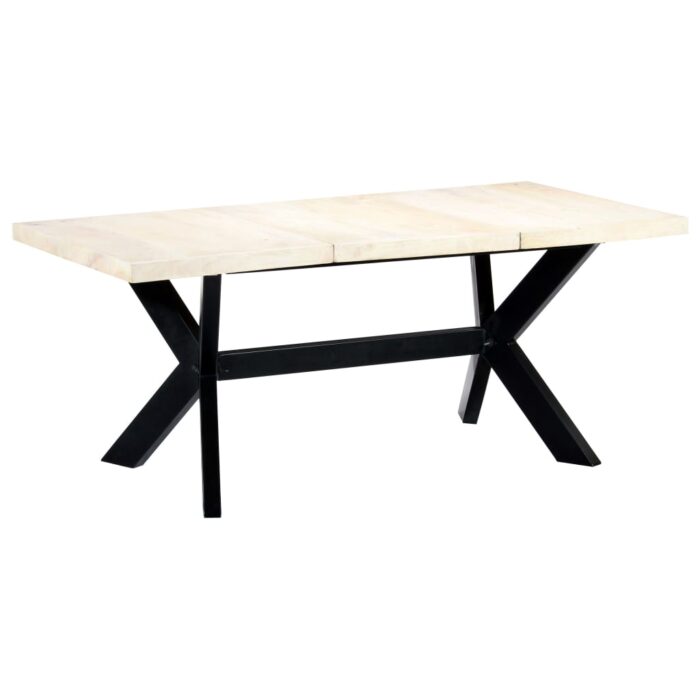 Table à dîner Blanc 180x90x75 cm Bois de manguier massif – Image 1