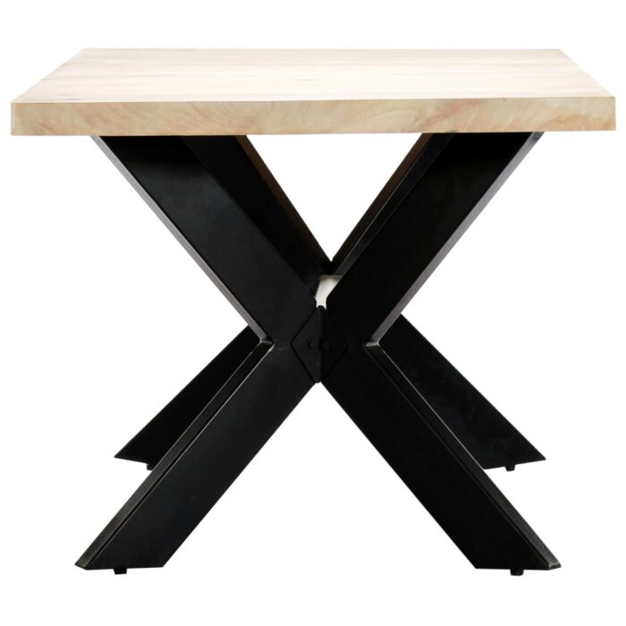 Table à dîner Blanc 180x90x75 cm Bois de manguier massif – Image 2