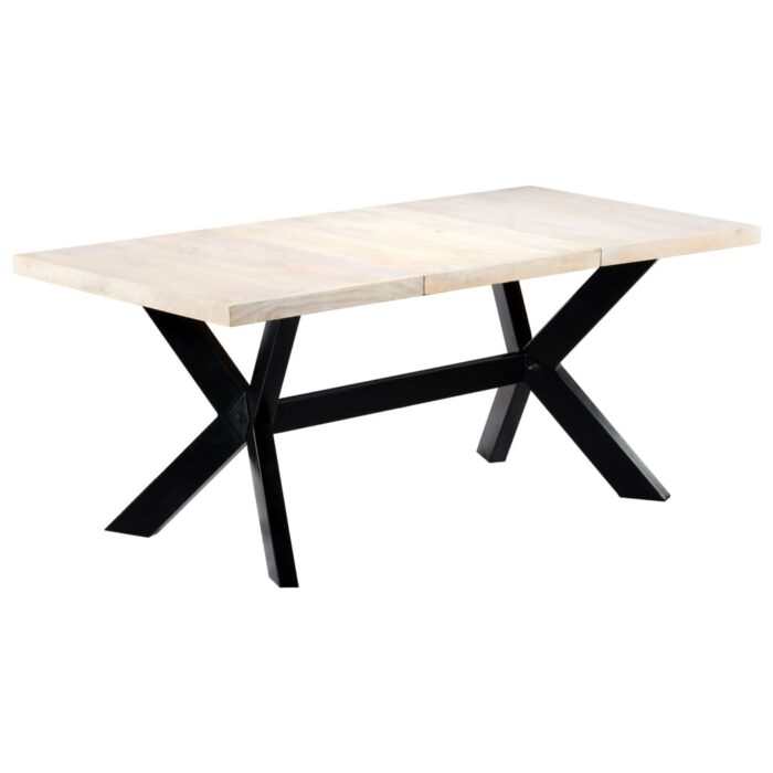 Table à dîner Blanc 180x90x75 cm Bois de manguier massif – Image 5