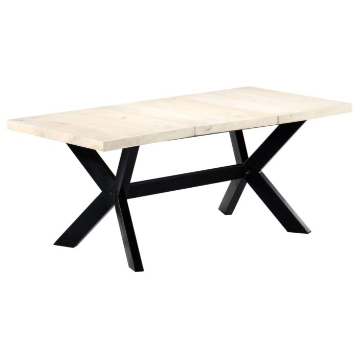 Table à dîner Blanc 180x90x75 cm Bois de manguier massif – Image 7
