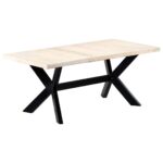 Table à dîner Blanc 180x90x75 cm Bois de manguier massif – Image 8