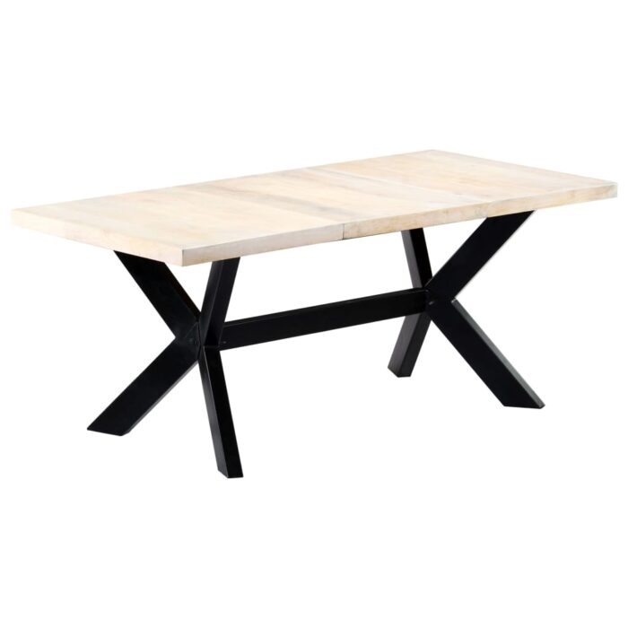 Table à dîner Blanc 180x90x75 cm Bois de manguier massif – Image 8