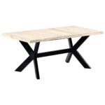 Table à dîner Blanc 180x90x75 cm Bois de manguier massif – Image 9