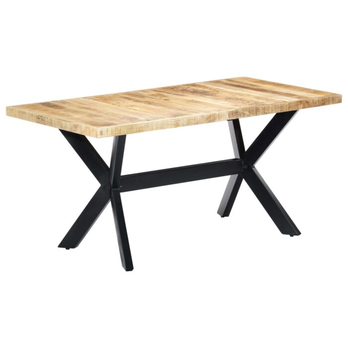 Table à manger 160x80x75 cm Bois de manguier massif brut – Image 1