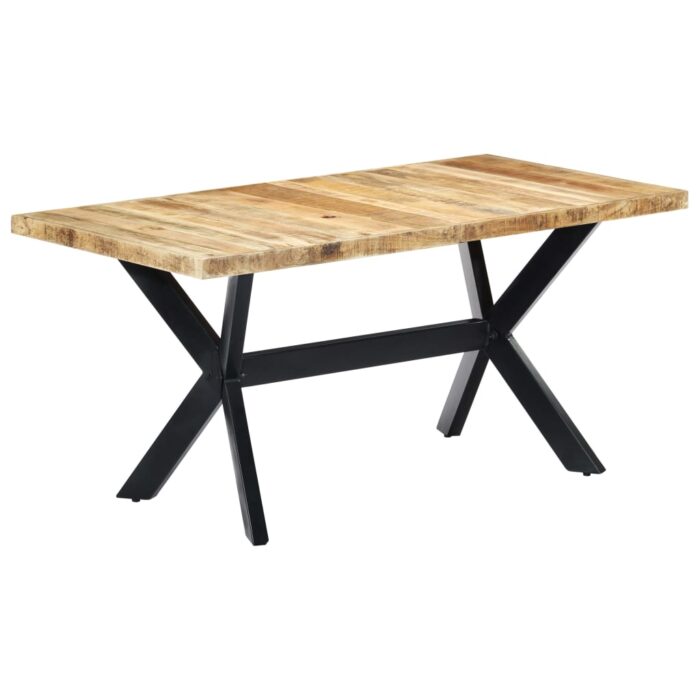 Table à manger 160x80x75 cm Bois de manguier massif brut – Image 10