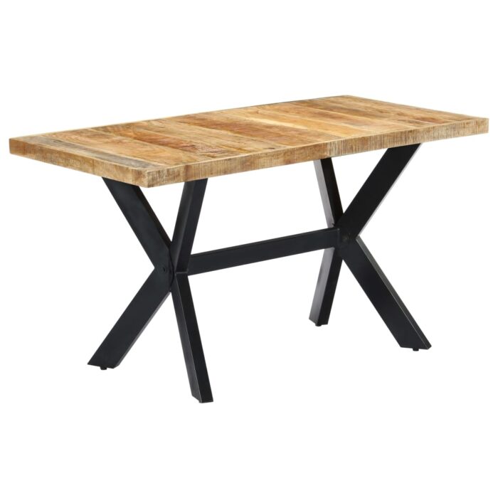 Table à manger 140x70x75 cm Bois de manguier massif brut – Image 10