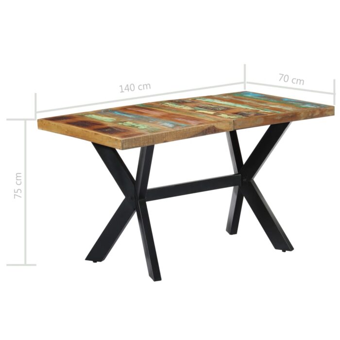 Table à manger 140x70x75 cm Bois de récupération massif – Image 6
