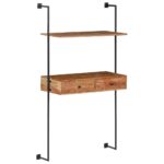 Bureau mural 90x40x170 cm Bois d'acacia solide – Image 10