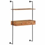 Bureau mural 90x40x170 cm Bois d'acacia solide – Image 8