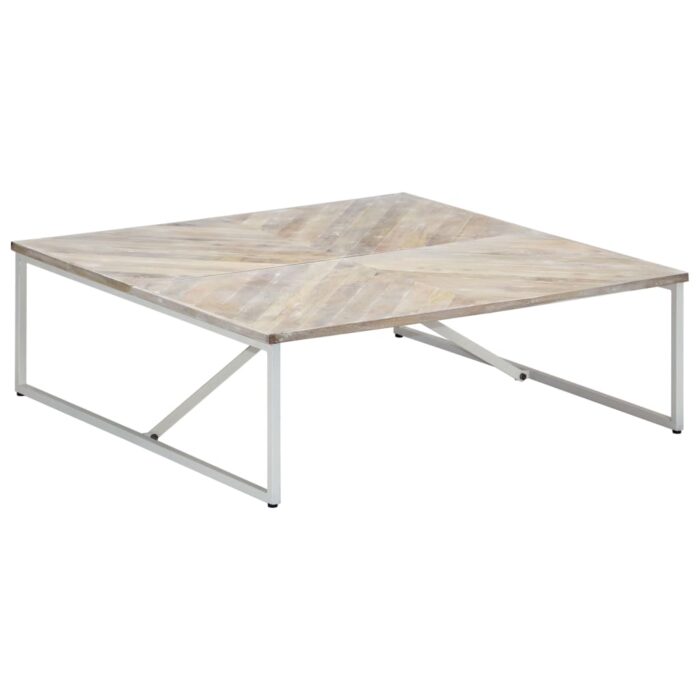 Table basse 110x110x36 cm Bois de manguier solide – Image 11