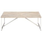 Table basse 110x110x36 cm Bois de manguier solide – Image 2