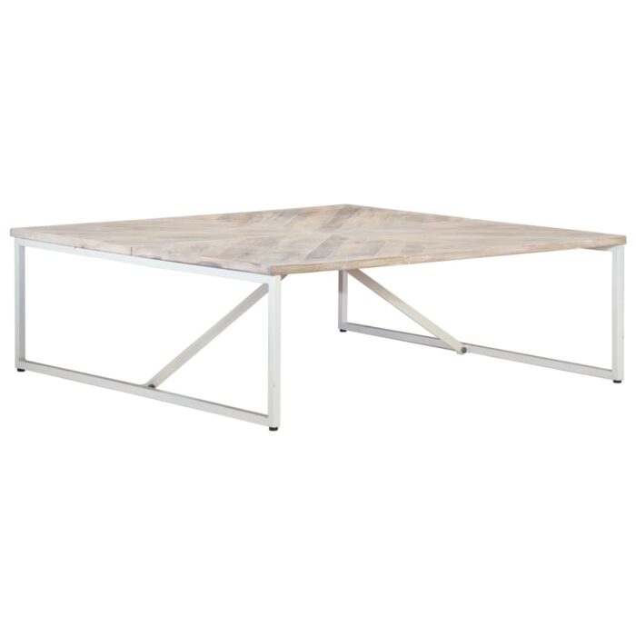 Table basse 110x110x36 cm Bois de manguier solide – Image 3