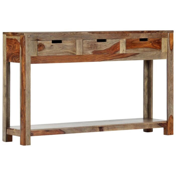 Table console avec 3 tiroirs 120x30x75 cm Bois massif – Image 11