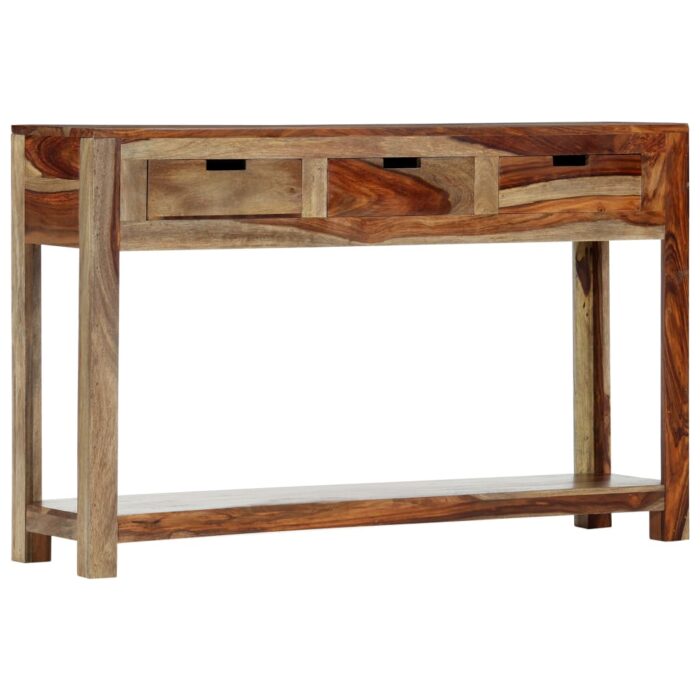 Table console avec 3 tiroirs 120x30x75 cm Bois massif – Image 12