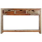 Table console avec 3 tiroirs 120x30x75 cm Bois massif – Image 2