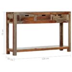 Table console avec 3 tiroirs 120x30x75 cm Bois massif – Image 9