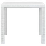 Table de jardin Blanc 79x79x72 cm Plastique Aspect de rotin – Image 2