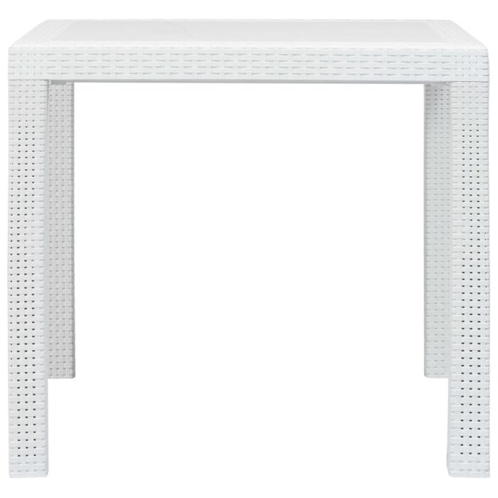Table de jardin Blanc 79x79x72 cm Plastique Aspect de rotin – Image 2