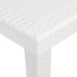 Table de jardin Blanc 79x79x72 cm Plastique Aspect de rotin – Image 3