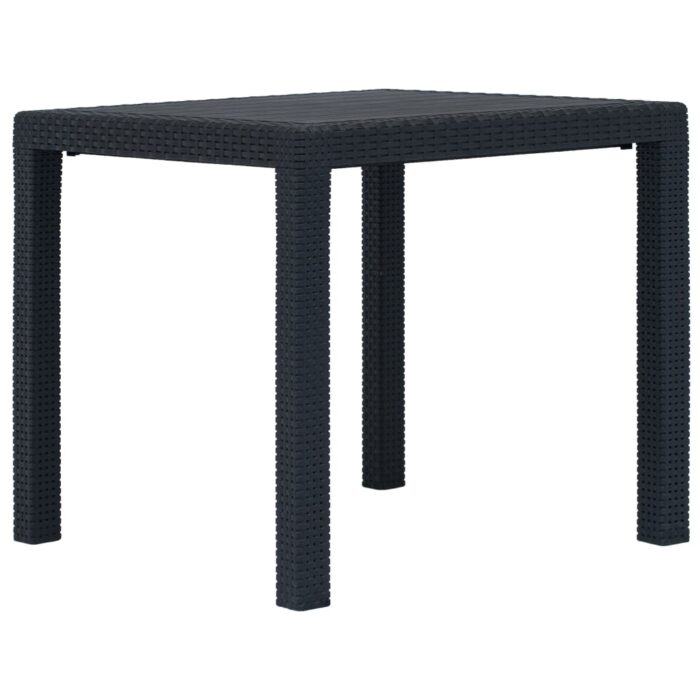 Table de jardin Anthracite 79x79x72cm Plastique Aspect de rotin – Image 1