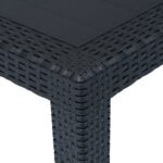 Table de jardin Anthracite 79x79x72cm Plastique Aspect de rotin – Image 2