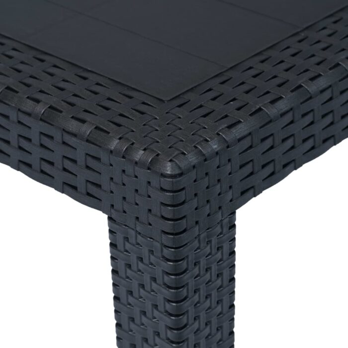 Table de jardin Anthracite 79x79x72cm Plastique Aspect de rotin – Image 2