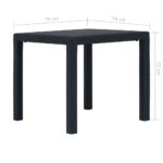 Table de jardin Anthracite 79x79x72cm Plastique Aspect de rotin – Image 3