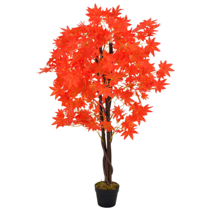 Plante artificielle d'érable avec pot Rouge 120 cm – Image 1