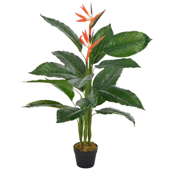 Plante artificielle Strelitzia avec pot Rouge 100 cm – Image 1