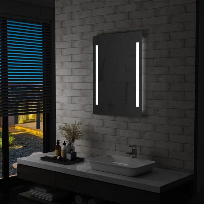 Miroir mural à LED pour salle de bains 60x80 cm – Image 1
