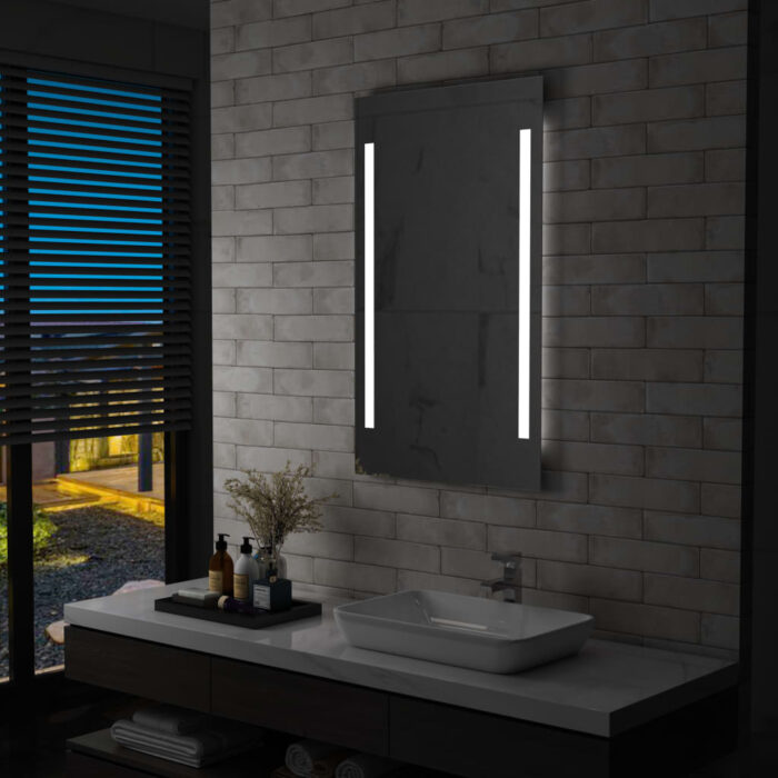 Miroir mural à LED pour salle de bains 60x100 cm – Image 1