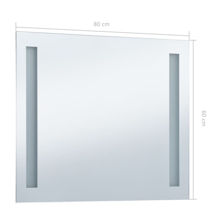 Miroir mural à LED pour salle de bains 80x60 cm – Image 5