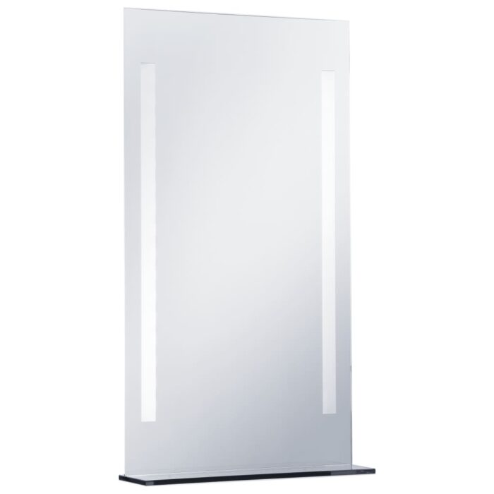 Miroir mural à LED pour salle de bains avec étagère 60x100 cm – Image 2
