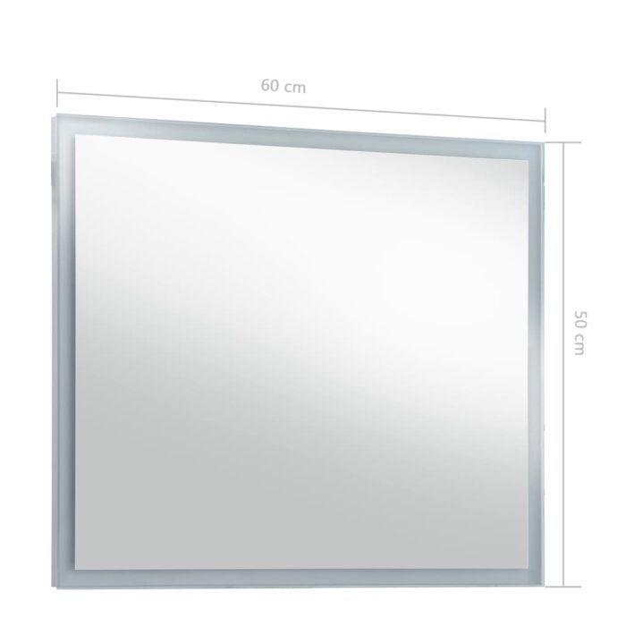 Miroir mural à LED pour salle de bains 60x50 cm – Image 6