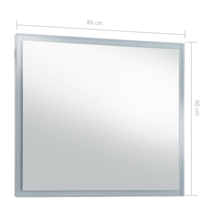 Miroir mural à LED pour salle de bains 80x60 cm – Image 6