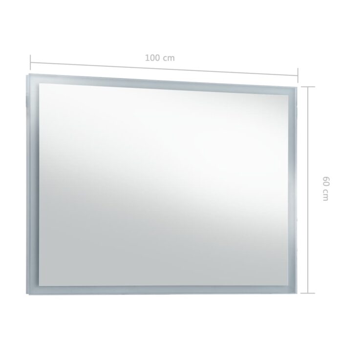 Miroir mural à LED pour salle de bains 100x60 cm – Image 6