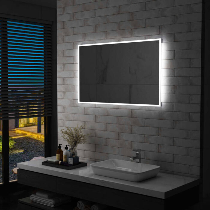 Miroir mural à LED pour salle de bains 100x60 cm – Image 1