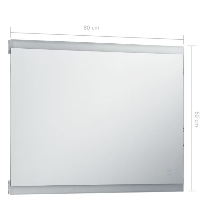 Miroir mural à LED de salle de bain et capteur tactile 80x60 cm – Image 5