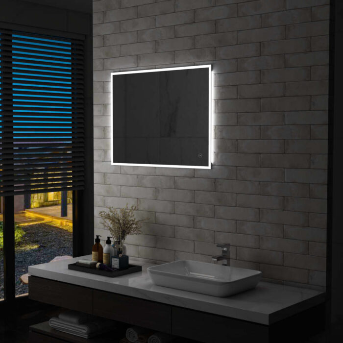 Miroir mural à LED de salle de bain et capteur tactile 80x60 cm – Image 1