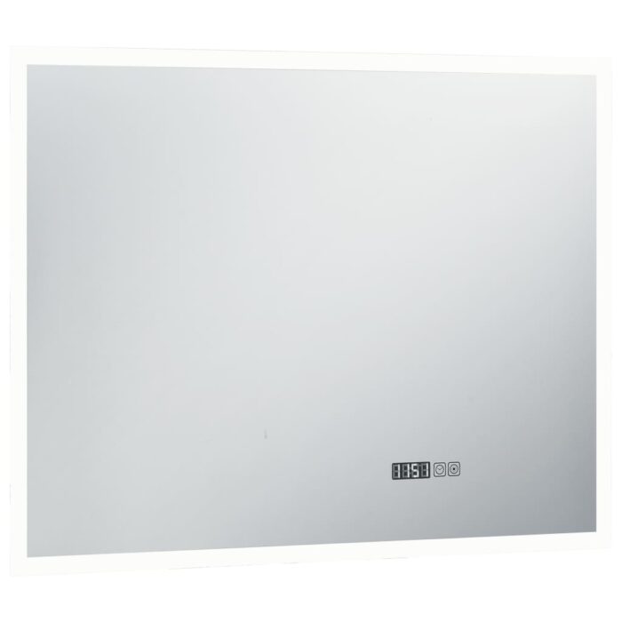 Miroir à LED et capteur tactile et affichage d'heure 80x60 cm – Image 2