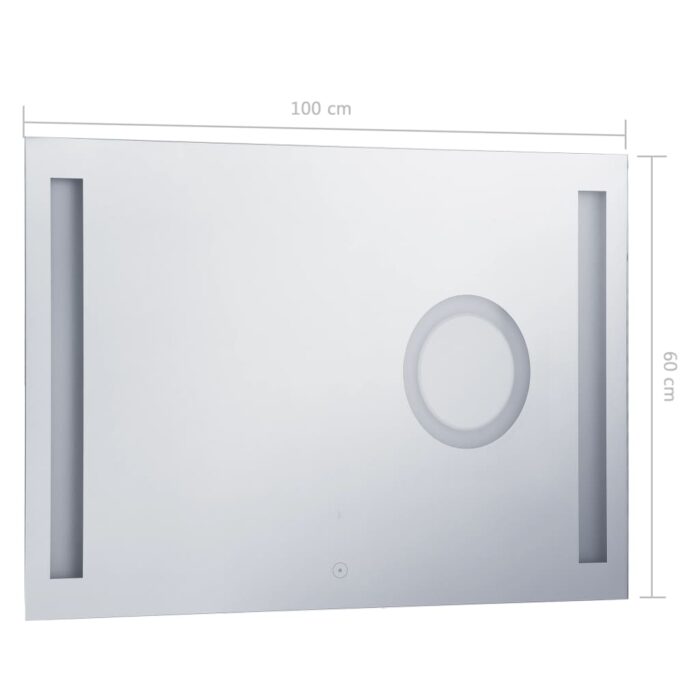 Miroir mural à LED de salle de bain et capteur tactile 100x60cm – Image 6