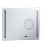 Miroir mural à LED de salle de bain et capteur tactile 80x60 cm – Image 6