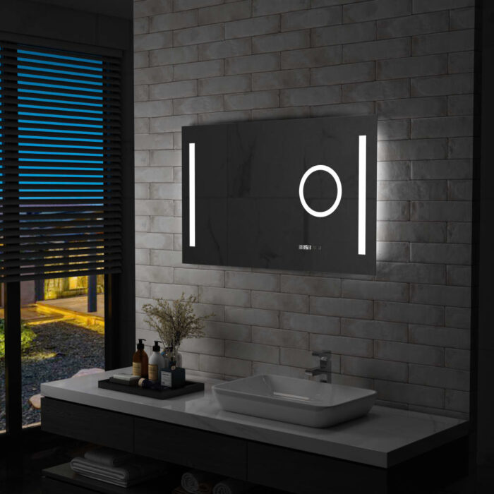 Miroir mural à LED de salle de bain et capteur tactile 100x60cm – Image 1