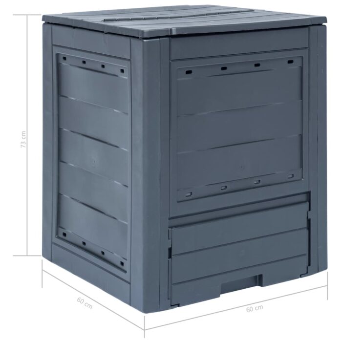 Bac à compost de jardin Gris 60x60x73 cm 260 L – Image 6