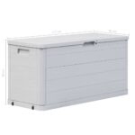 Boîte de rangement de jardin 280 L Gris clair – Image 9